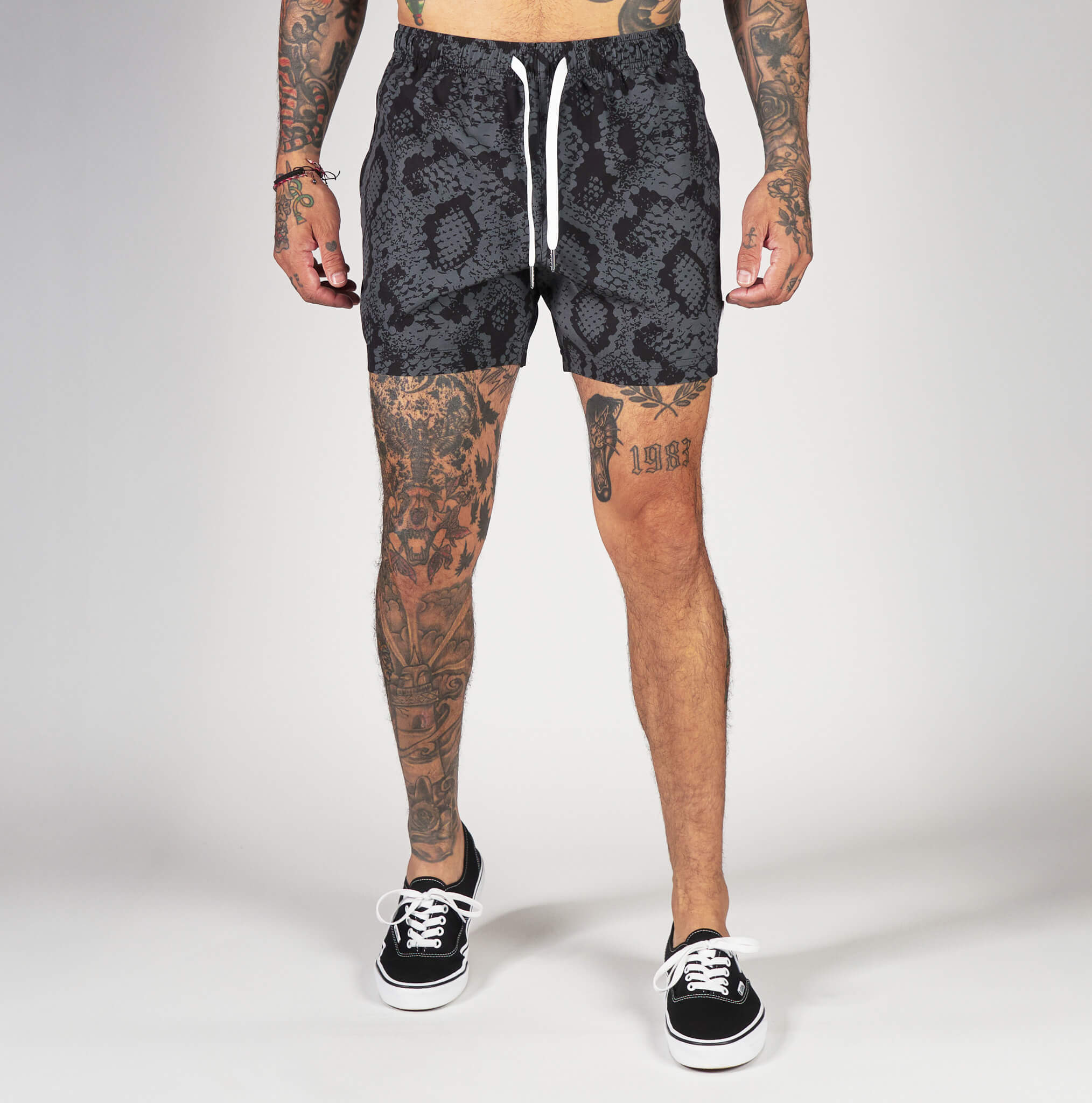 (New) Snakeskin Shorts - Black