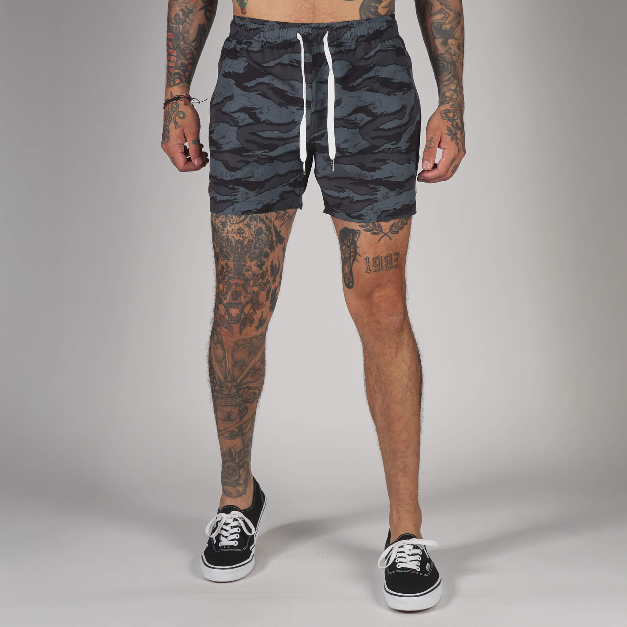 (New) Tiger Camo Shorts - Black
