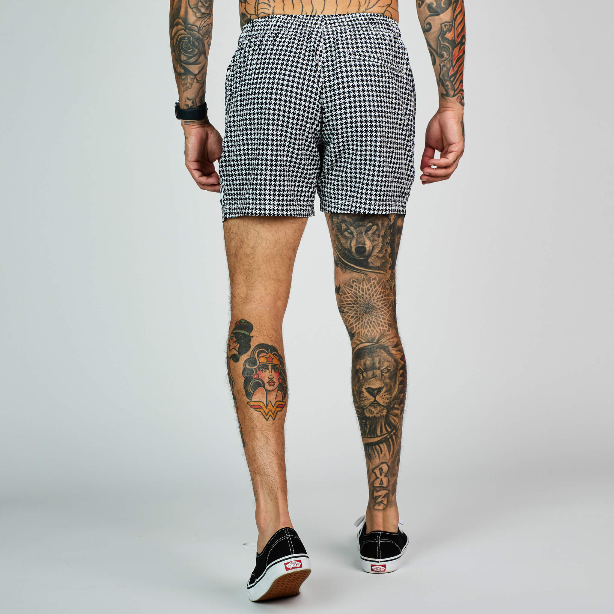 (New) Houndstooth Shorts - White