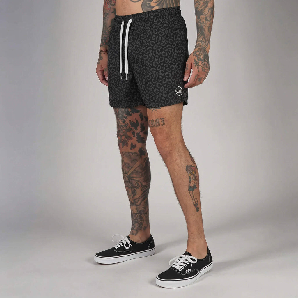 (New) Leopard Shorts - Black